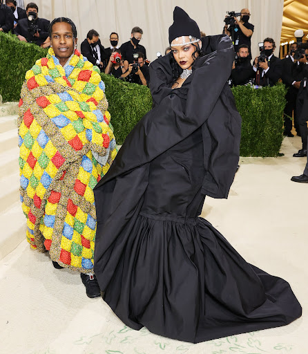NEW YORK, NEW YORK - SEPTEMBER 13: A$AP Rocky and Rihanna attend The 2021 Met Gala Celebrating In America: A Lexicon Of Fashion at Metropolitan Museum of Art on September 13, 2021 in New York City. (Photo by Mike Coppola/Getty Images)